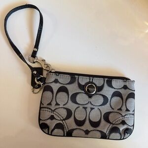 Coach Monogram Black and Gray Wristlet